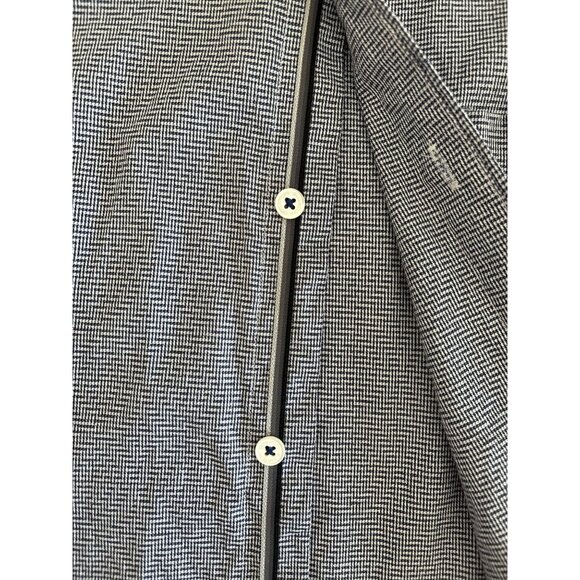 Bugatchi Mens Classic Fit Cotton Button Up Dress Shirt Blue White Pattern M - Picture 9 of 14